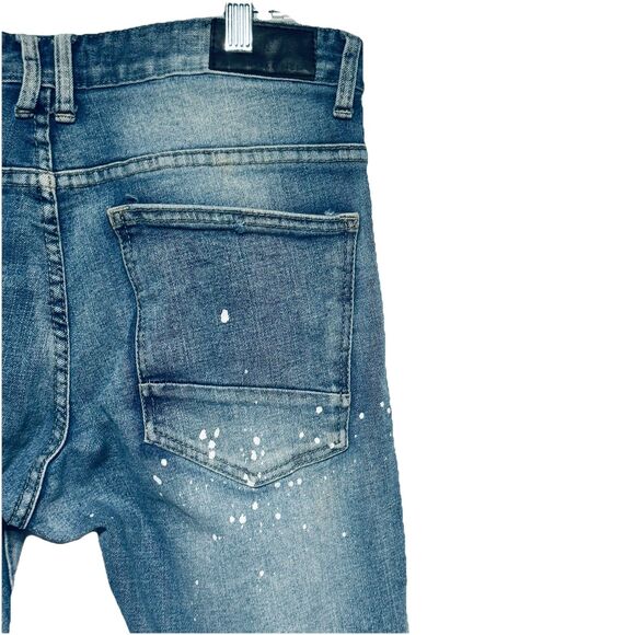 Smoke Rise Jeans Men's 34X34 (33.5") Distressed Destroyed Streetwear Stretch - Picture 15 of 16